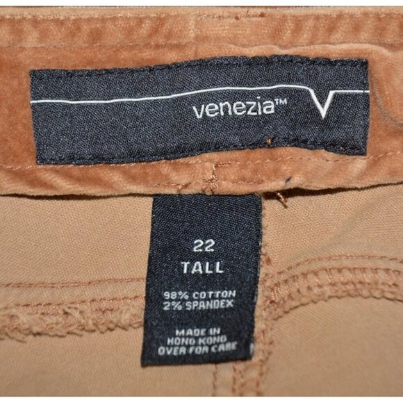 Lane Bryant Venezia Brown Velvet Velour Stretch Pants Size 22 Tall Retro Wide - Picture 6 of 7